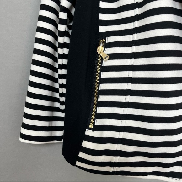 Chico’s Black Stripe Color Block Open Blazer - Picture 4 of 14